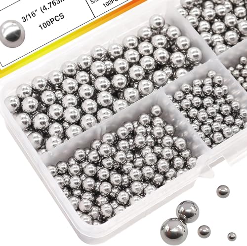 Taiss 620 Stück Kugellager Kugeln,Stahlkugeln,Edelstahlkugeln,Edelstahl Metallkugeln 6 übliche Größen für Mountainbike Rad Präzision Ersatzteile F-086-620PCS