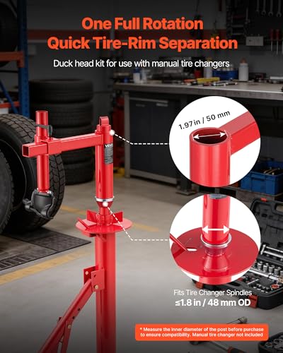 Image of VEVOR Manual Tire Changer Duck Head Kit with Silver Cone, Fit for 16 inch-21 inch Wheels, Heavy Duty Manual Tire Changer Duck Head Adapter Kit, Mounting and Demounting Tool for Most Cars, SUVs, Trucks, ATVs