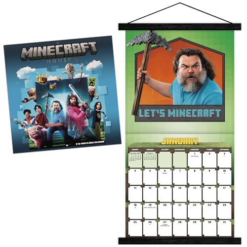 2026 Minecraft Movie Wall Calendar & Magnetic Frame