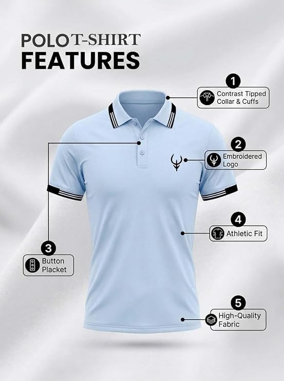 Image of Lymio Polo T Shirt for Men | Men Casual T-Shirt | Polo Available in Combo Pack of 2 (Polo-40-43)