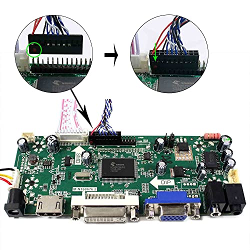 Image of VSDISPLAY 14.9 inch 1280x390 LCD Screen LTA149B780F with DVI VGA Audio Controller Board 68676, for DIY Cabinet /Car Gauge Cluster /Digital Marquee Monitor