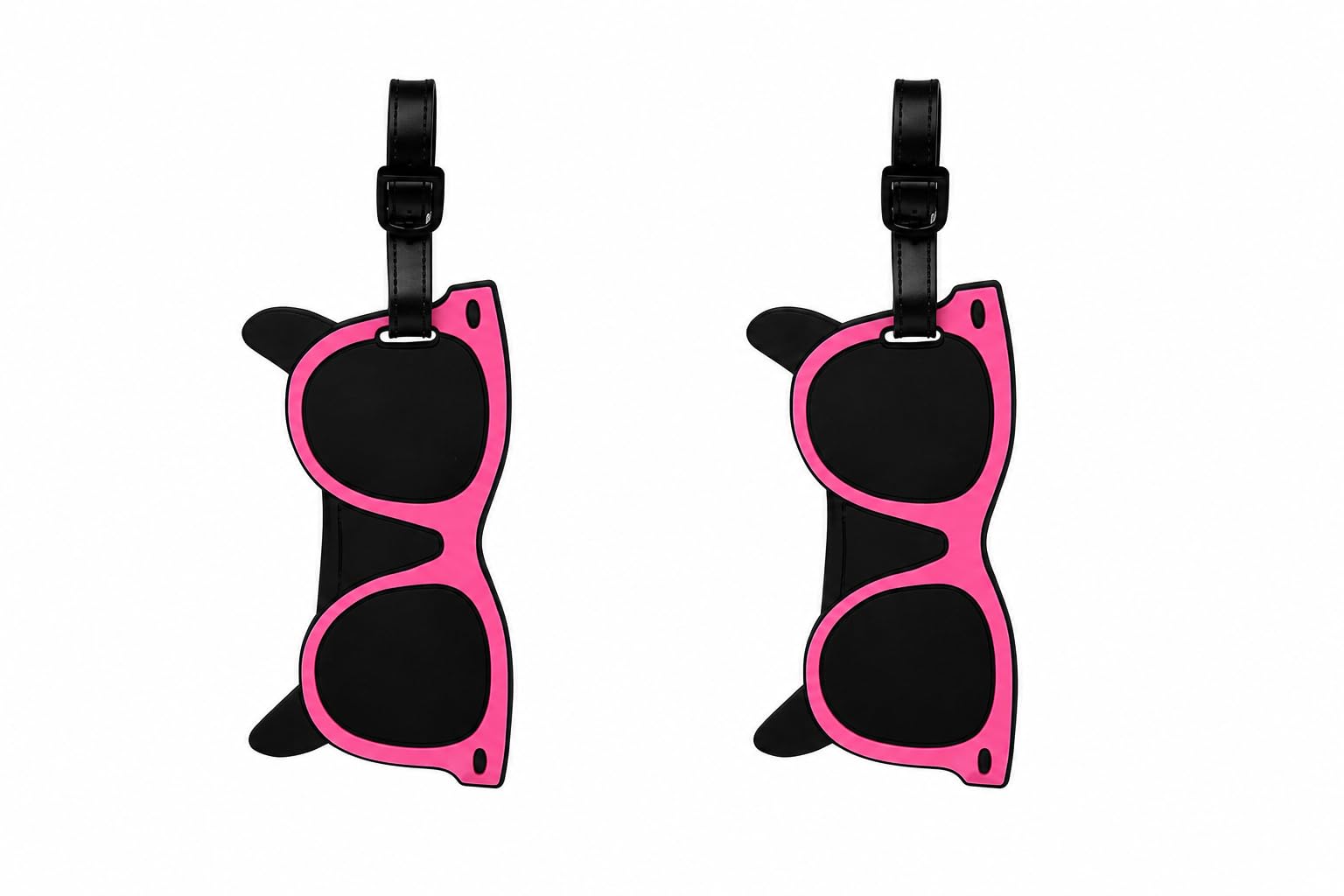 storite 2 pk pvc luggage/bag/travel id label tags for suitcase & school bags identifier name address label with plastic strap - pink