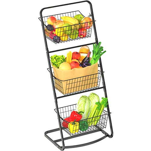 Wire market basket stand, packism vertical 3 tier fruit basket st…