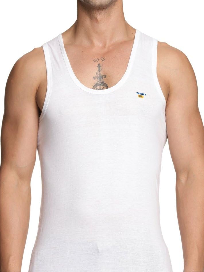 Image of Men's Vest - 100% Cotton, White, Comfortable, Breathable, Baniyan for Men(Pack of 4)