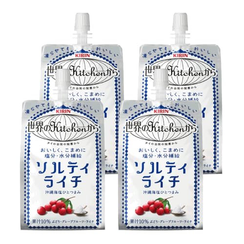 キリン 世界のKitchenから ソルティライチ パウチ 300g 4本 塩分補給 水分補給 熱中症対策 暑さ対策 夏バテ スポーツドリンクのサムネイル