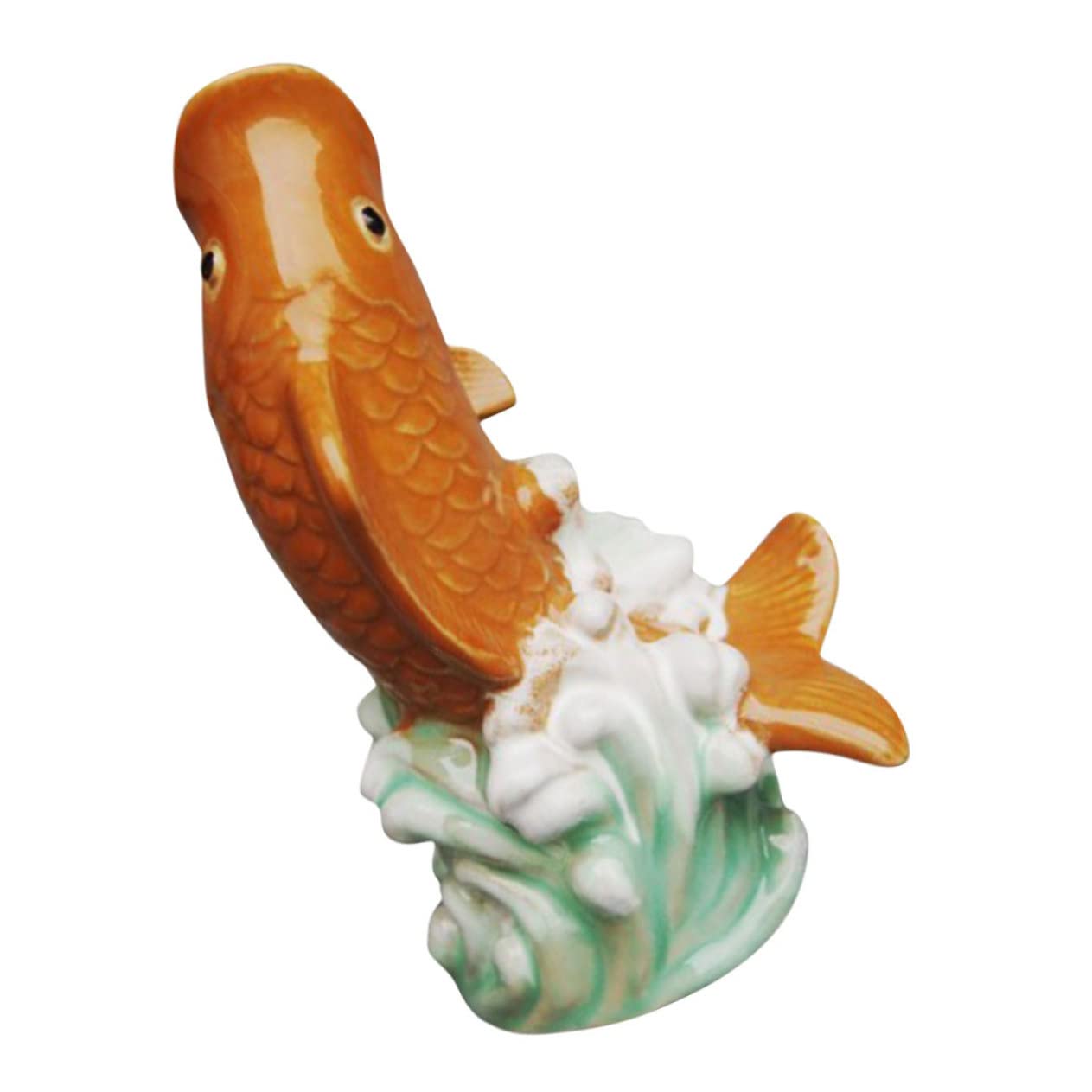 Abaodam Unique Garden Decor Ceramic Carp Statue Outdoor Fountain Nozzle Replacement Pond Water Spray Sprinkler