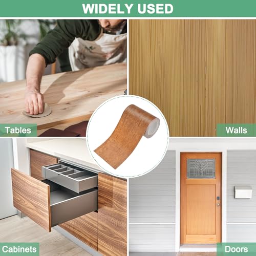 Image of M METERXITY 1-Roll Wood Grain Repair Tape, 3.15in x 15ft Textured Realistic Self-Adhesive Wood Floor Tape Contact Paper for Furniture /Floors /Home [Natural Mahogany]