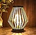 Produktbild JHY DESIGN LED Metallkäfig Tischlampe Batteriebetriebene 22cm hoch LED Laterne SchreibtischLampe Kabellos Käfig Nachttischlampe für Terrasse Schlafzimmer Hochzeiten Party Innen (Bronze, Diamantform)