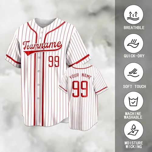 Camiseta de béisbol personalizada para hombres y mujeres, con nombre y números bordados e impresos miniatura 3
