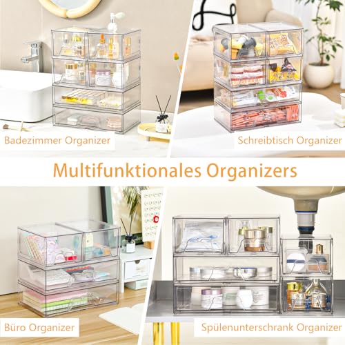 Stebopum Stapelbare Schubladenbox Kosmetik Organizer mit 3 Schubladen – Ansicht 6