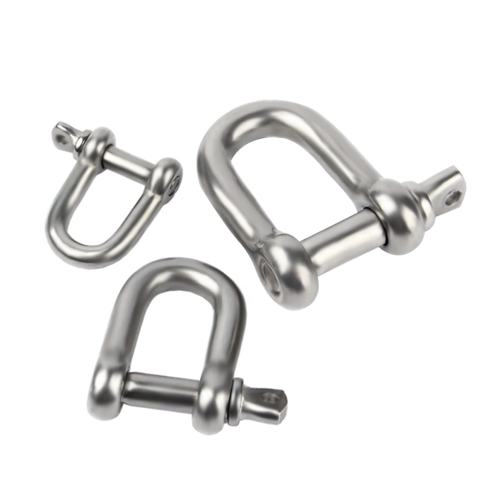 Grillete de acero inoxidable tipo D, grilletes de arco reutilizables en forma de U, resistentes para aparejos, levantamiento de carga y seguridad