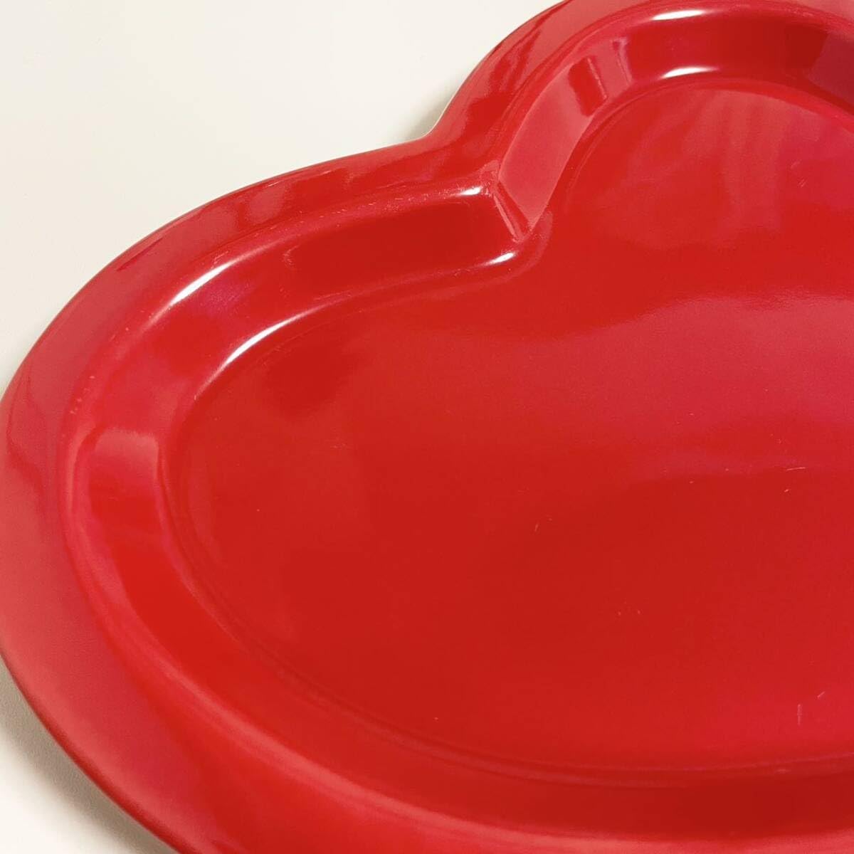 Amazon.co.jp: viv vivre ensemble ハート 皿 2枚セット レッド