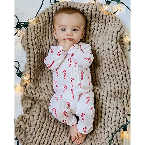 Baby Girls Christmas Outfits Long Sleeve Ruffle Trim Jumpsuit Zipper Romper Bodysuit Fall Winter Clothes2