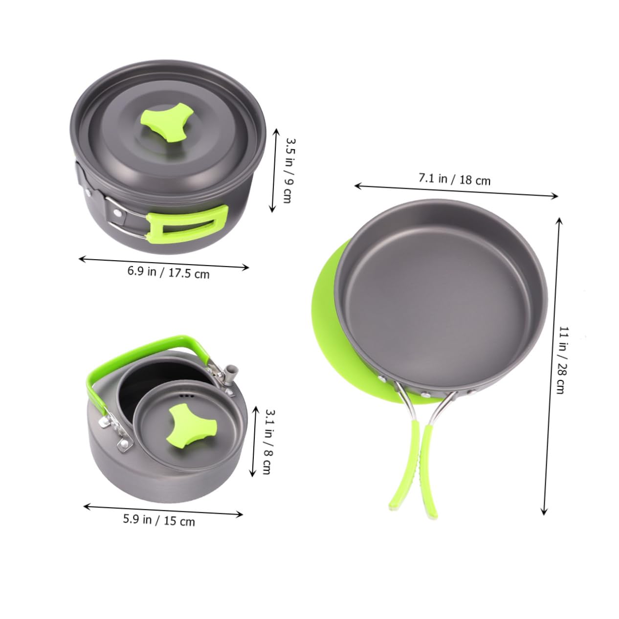 VICASKY 1Set Portable Camping Cookware for Persons Lightweight Outdoor Cooking Tools for Picnics Hiking and Travel Complete with Cutlery for