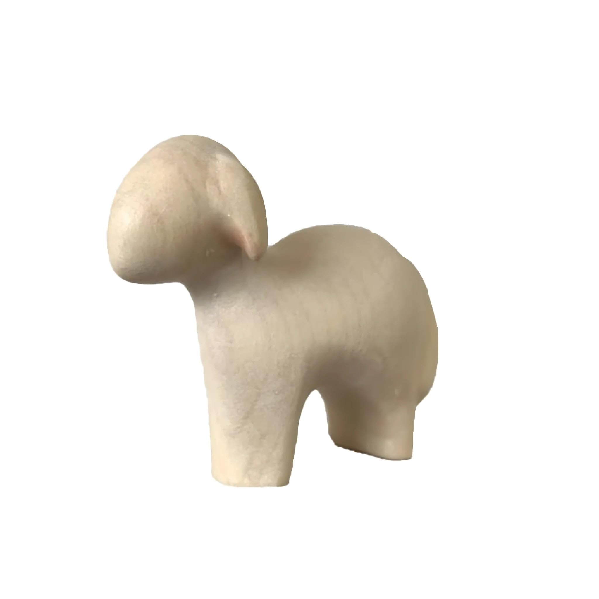 Carved Maple Wood Standing Sheep by Dolfi
