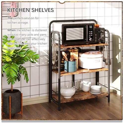 Image of 4NM No Assembly Folding Bookshelf, 3 Tiers Collapsible Book Shelves Open Industrial Foldable Storage Bookcase Shelf for Bedroom, Living Room, Home Office - Rustic Brown and Black