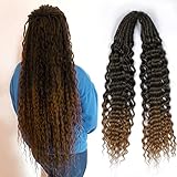 24" Wavy Dreads, Double Ended Dreadlock Extensions, Black to Honey Blonde Ombre Handmade Synthetic C