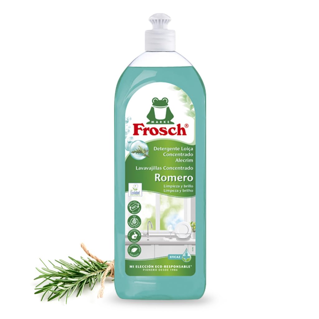 Frosch - Handspüler, Flüssigkonzentrat, ökologisch, Rosmarin, effektive Reinigung und Hygiene, pH-neutral - Packung mit 10 Stück x 750 ml
