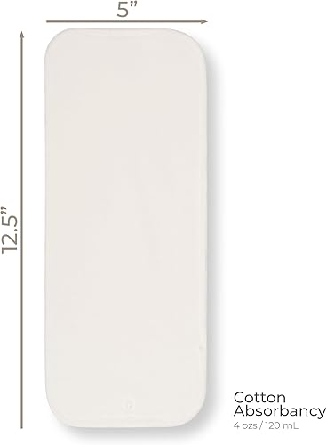 Miniatura 6 de Nora's Nursery Insertos de algodón de 5 capas, paquete de 10 con broches  Forros de pañales superabsorbentes, reutilizables y lavables  Insertos de