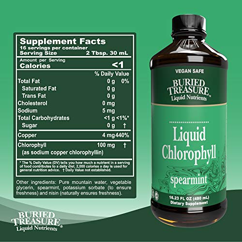 Buried Treasure Liquid Chlorophyll 100 mg Dietary Supplement, Energy