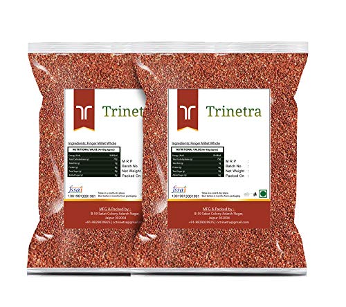 Image of Trinetra Ragi Sabut (Finger Millet Grain) | Calcium-Rich Healthy Millet for Everyday Use | 1Kg Each (Pack Of 2) 2000 g