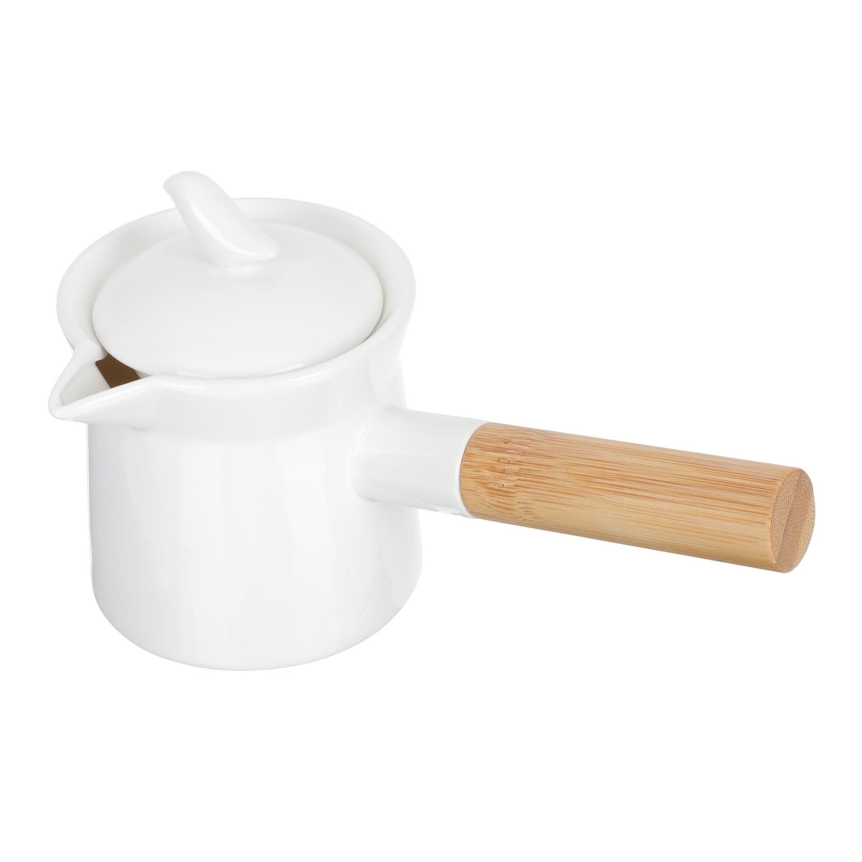 Butter Warmer Milk Jug Turkish Teapot Espresso Machines for Home Wooden Heating Pot White Ceramics Milk Warmer