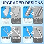 2PCS Metal Silver Cuticle Pusher and Cutter Remover Salon Quality Stainless Steel Gel Nail Polish Peeler Scraper Durable Professional Manicure Pedicure Cleaner Tool For Fingernail and Toenail - Image 4