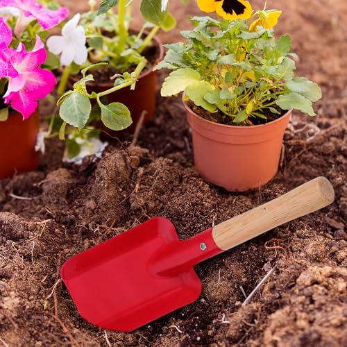 Set de 2 herramientas de jardín SEWACC con pala y rastrillo rojo miniatura 5