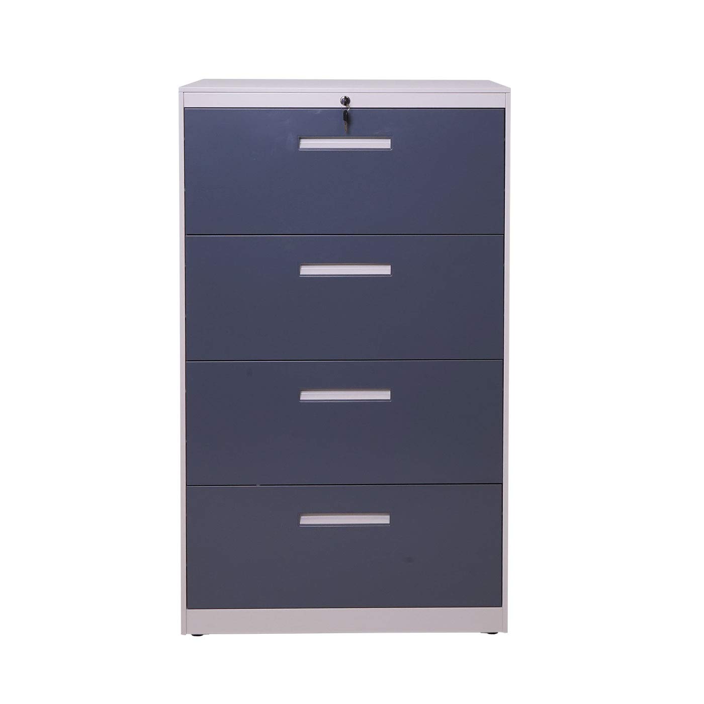 Mendler Classeur Suspendu HWC-A10 A4 verrouillable 132x76x46cm Gris Gris foncé