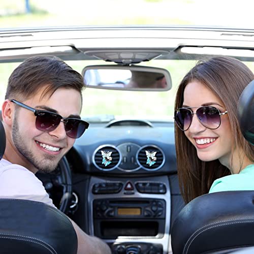 Image of WEBEEDY 6 Color Car Air Vent Clip, Dual Butterfly Daisy Flowers Car Charm, Car Air Freshener with Fragrance Cotton Pad, Women Fashion Car Decorations Gift