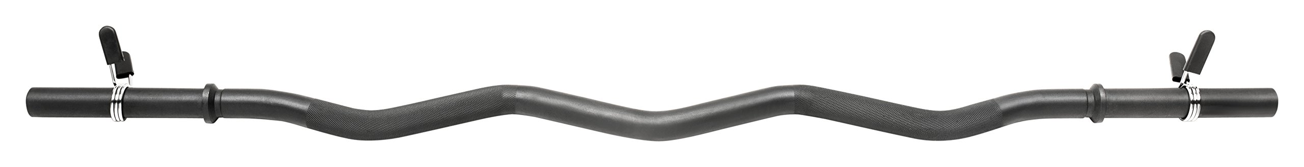 Bad Company SZ-Hantelstange 120 cm mit Gewinde oder glatten Auflageflächen inkl. Sternverschlüssen/Federverschlüssen 30/31 mm I Curl-Stange verchromt oder schwarz beschichtet I Max. Gewichtsbelastung von bis zu 100 kg