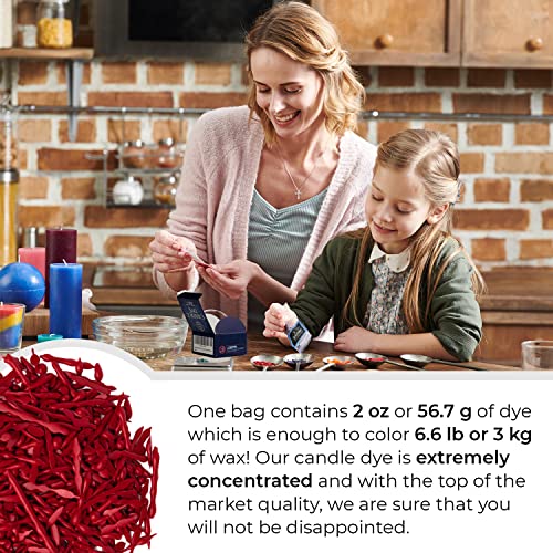 Image of Candle Shop - Red Color 2 oz- Dye Chips for Making Candles - Candle Wax Dye - A Great Choice of Colors