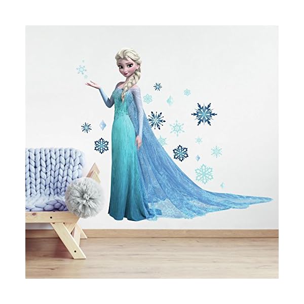 RoomMates RM - Disney Frozen ELSA glitzernd Wandtattoo, PVC, bunt, 48 x 13 x 2.5 cm