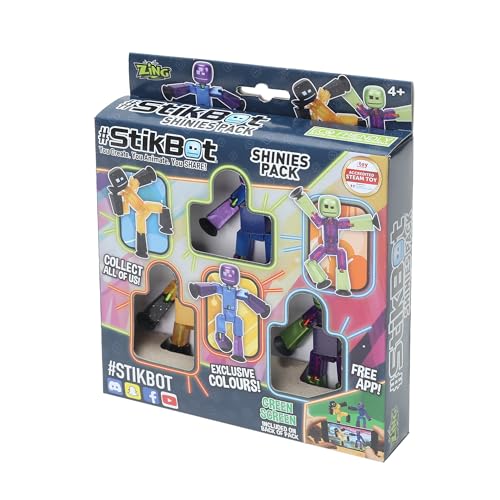 Zing StikBot Shinies Pack - Multi Award Winning Suction Cup Hand and Feet Modelling Toy - includes 3 exclusive figures