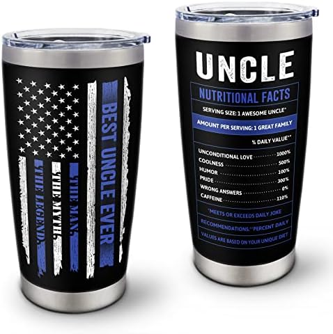 DOAKIZZ Fathers day for Uncle,Uncle Gifts Coffee Tumbler 20OZ - Best Uncle Gifts From Niece Nephew - Unique Gift Ideas For Uncle - Uncle Birthday, Christmas, Thanksgiving Gifts Travel Mug 1PC