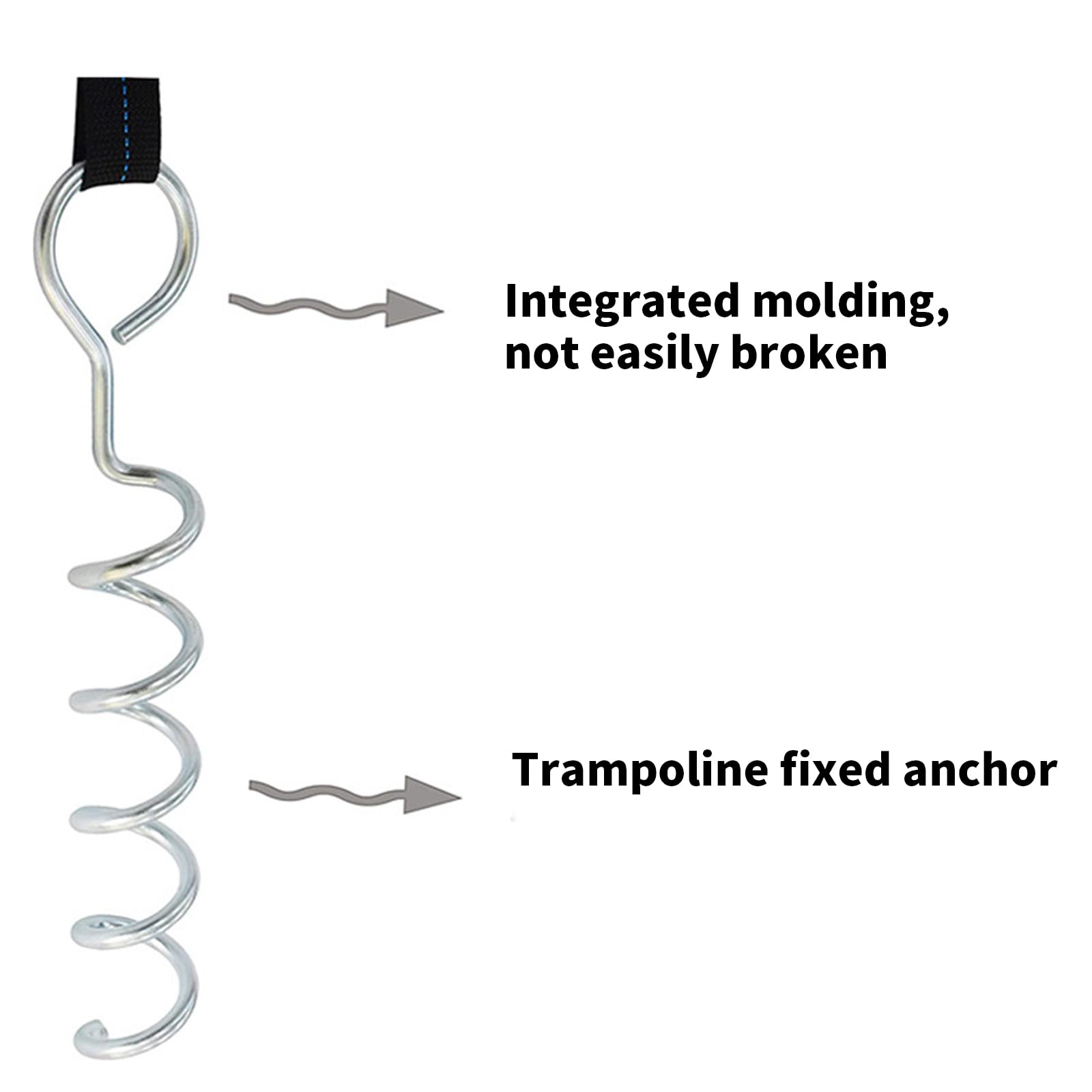 4 Stück Zelthering, Korkenzieher Form, Trampolin Heringe, Spiralen, Bodenanker, Heringe, Zelt Zubehör, einfach zu bedienendes tragbares Trampolin in Korkenzieher Form