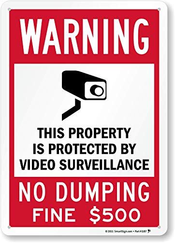 Panneau de surveillance vidéo et anti-dépôt sauvage en aluminium réflecteur 25x35 cm