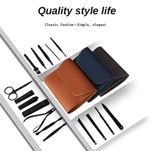 HONGYIFEI2021 Nagelset Professionelle Schwarze Nagelclipper Set 16 stücke Edelstahl Maniküre Pediküre Trimmer Scissor… – Bild 8