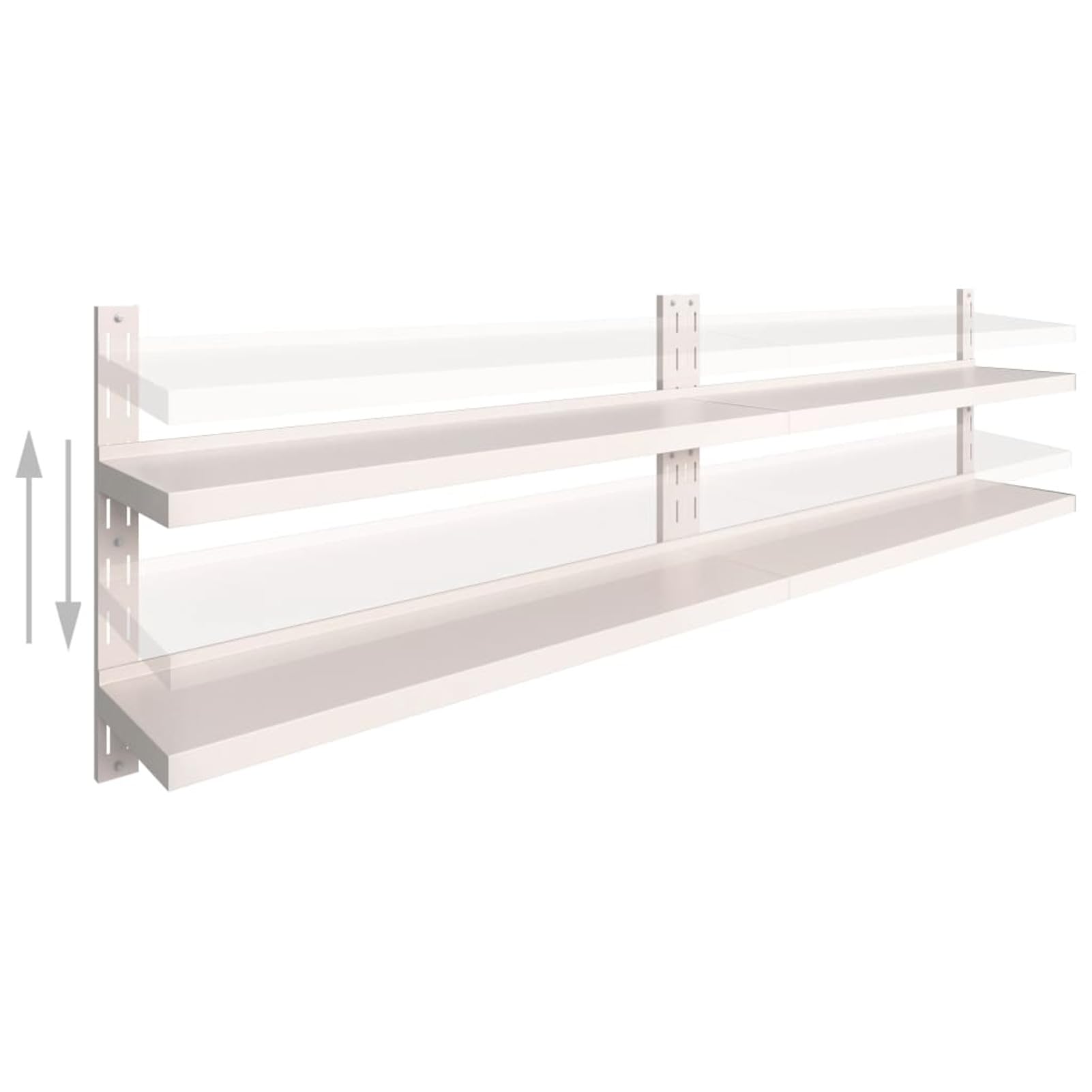 ZEYUAN Mensole Galleggianti a 2 Livelli 2 pz in Acciaio Inox 300x30 cm,Mensola da Parete,Mensole da Muro,Mensole da Muro Design Moderne