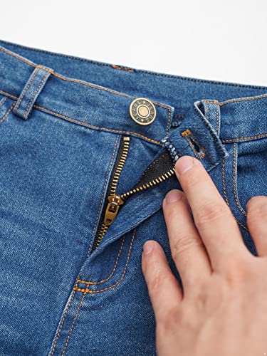 CHICTRY Girls Bell Bottom Jeans Casual Ribbed Flare Jeans Elastic Waist Fitted Denim Long Pants4