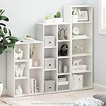 Furinno LUDER Book Shelf, 5-Cube Bookshelf, Reversible Bookcase, 9.4 x 19.5 x 31.5, Easy Assembly, for Living Room, Bedroom, Home Office, White - Image 2