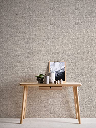 awallo Vliestapete in grober Leinen Optik Tapete 10,05 m x 0,53 m beige braun Made in Germany 354419 3544-19