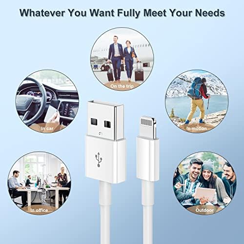 iPhone Charger Cable 3M, 3Pack Apple MFi Certified Long iPhone Lightning to USB Cable 3Meters, Fast iPhone Charging Wire Lead for iPhone 13/12/11 Pro/11/XS MAX/XR/8/7/6s/6/5S/SE iPad Original(10Ft)