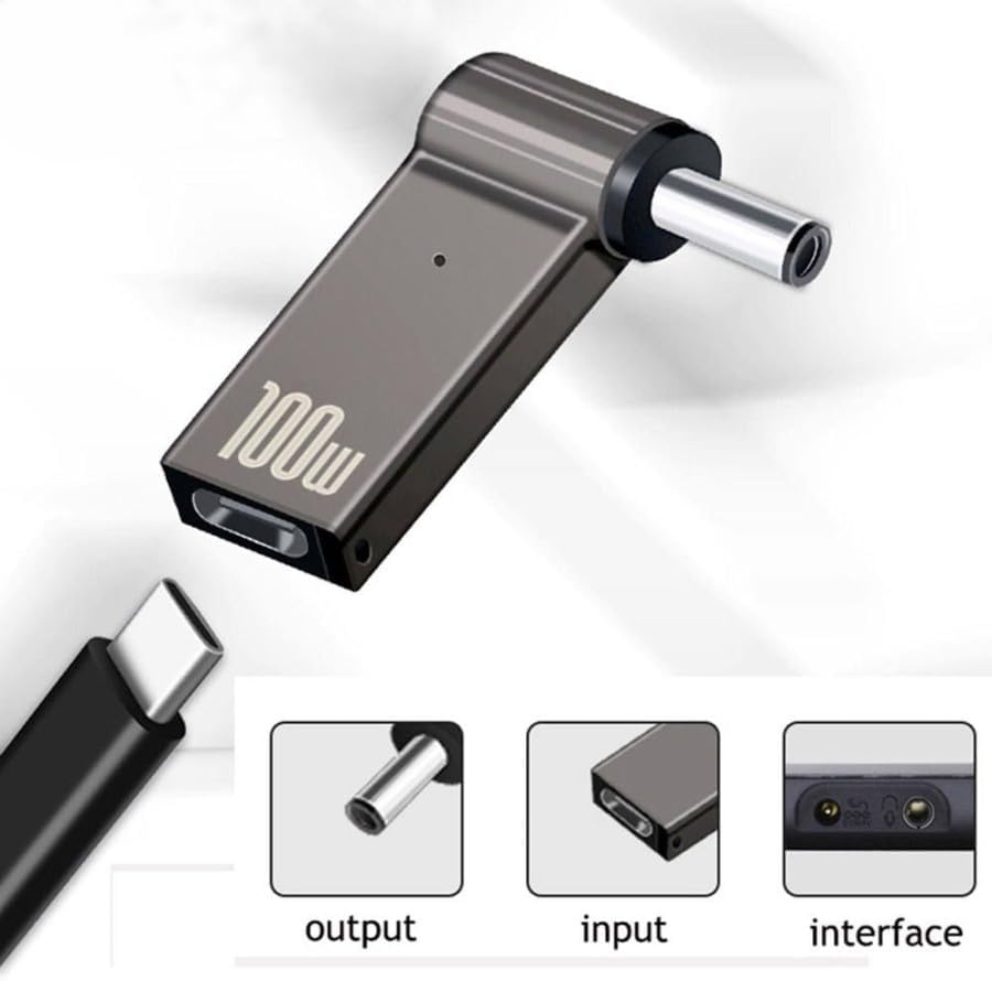 Image of Tobo 100W (4.0x1.35mm) Type C Female to DC Converter for Asus X201E, X553S, X200LA, Fast Charging Type C to Asus Laptop PD Adapter TD-1255CC