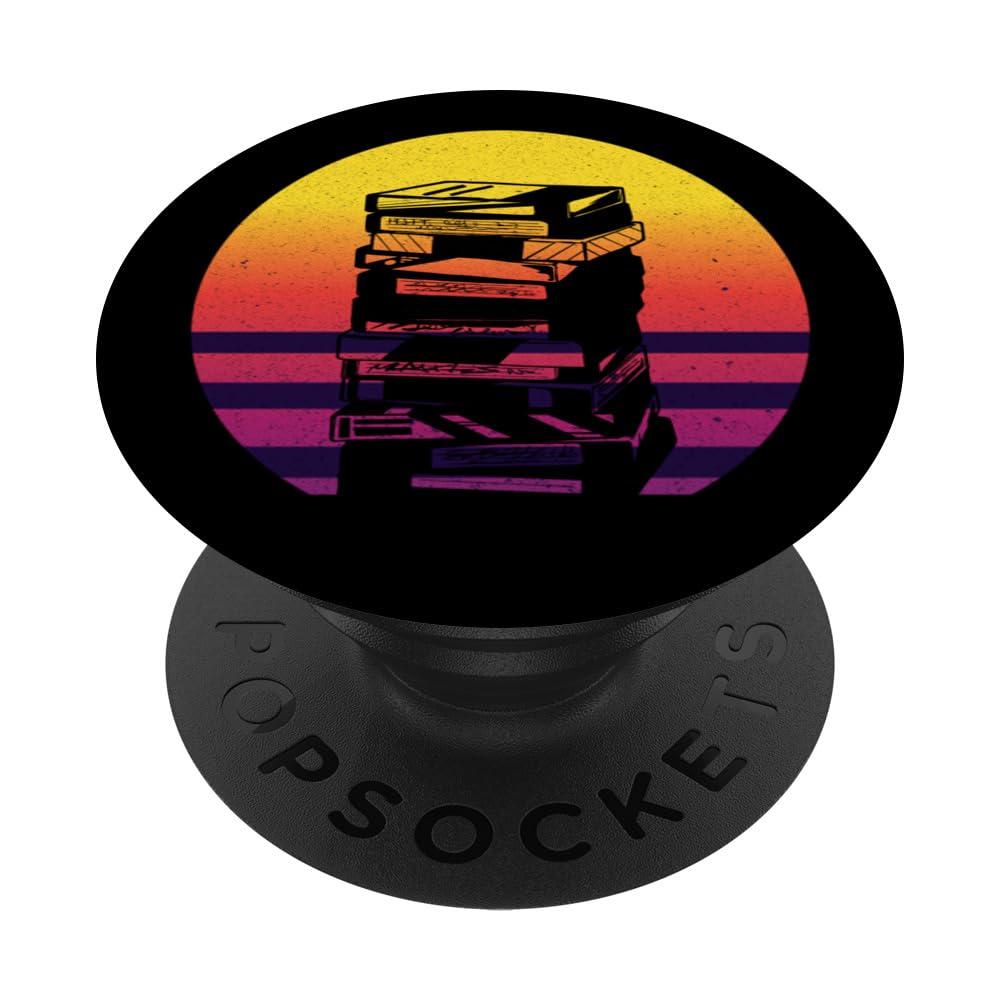 Oldschool Tape Cassette Mixtape Retro Vintage 80s 90s PopSockets Swappable PopGrip, Black