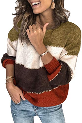 Image of ANCAPELION Women's Casual Sweater Pullover Winter Basic Sweatshirt Long Sleeve Cozy Knitted Jumper Tops Loose Fit