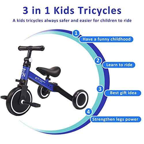 67I SLC006-001 Kids Tricycles For 1-3 Year Olds 3 In 1 Tricycle Toddler Bike thumb #3