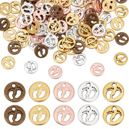 Breloques empreinte de pied 11mm en alliage pour éviter le ternissement de vos bijoux faits main