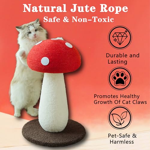 Rascador para gato con diseño seta rojo 7 niveles miniatura 4
