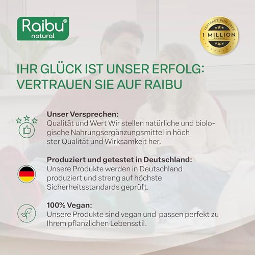 Johanniskraut Kapseln Hochdosiert - 5500 mg Johanniskraut pro Kapsel (10:1 Extrakt) - Natürliches Hypericin - 180 Kapseln, 6 Monate Vorrat - Vegan & Ohne Zusatzstoffe - Raibu